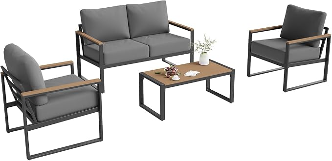 Aoxun Patio Furniture Set, 4 Piece Outdoor Patio Furniture - Image 9