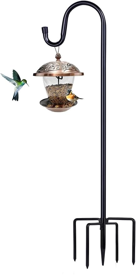 Shepherd Hooks for Outdoor, 1 Pack 94 Inch Bird Feeder Pole by ToyHotels