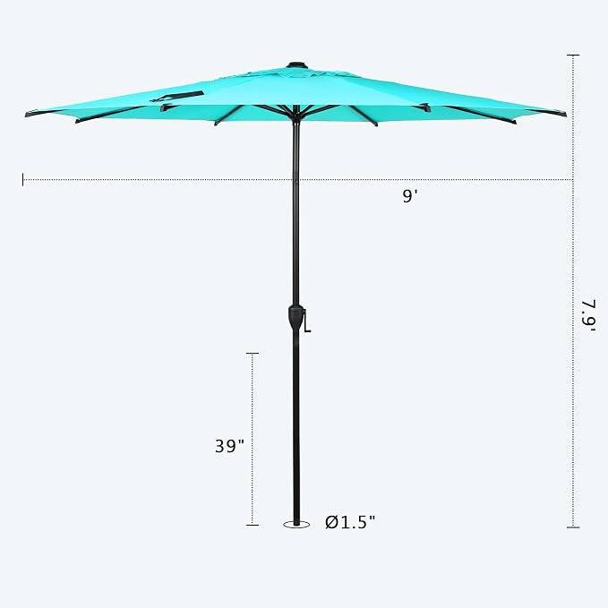 Abba Patio 9FT Lyon Outdoor Patio Umbrella Outdoor Table Umbrella - Image 3