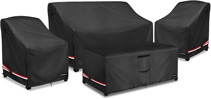 Rileytee Patio Furniture Set Covers, Fit Patio Loveseat, Chair and Coffee by Rileytee