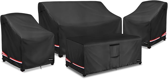 Rileytee Patio Furniture Set Covers, Fit Patio Loveseat, Chair and Coffee Table by Rileytee