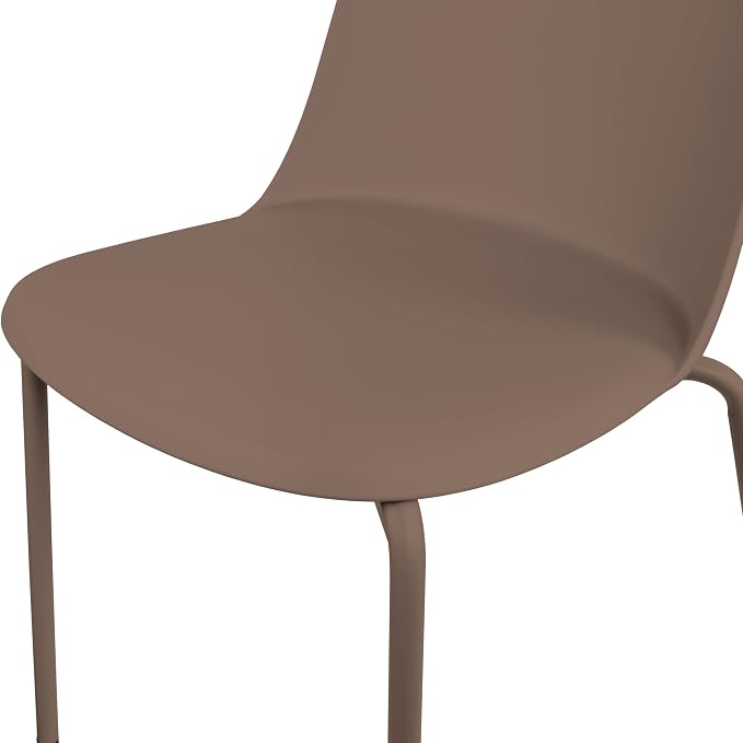 2xhome Set of 2 Modern Stackable Armless Dining Chairs | Plastic Shell Seat - Image 7