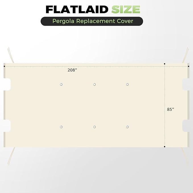 85'' x 208'' Universal Pergola Replacement Cover - Image 3