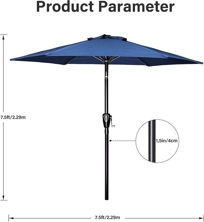 Simple Deluxe 9' Patio Umbrella Outdoor Table Market Yard Umbrella - Image 5