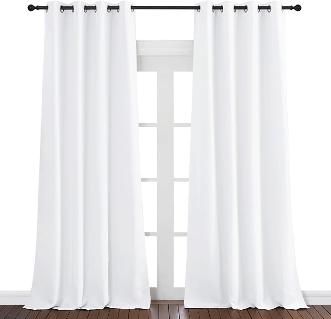 NICETOWN White Room Darkening Curtain 95 inches Long by NICETOWN
