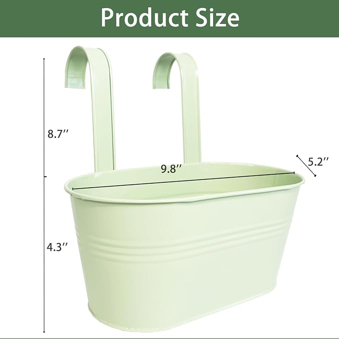Balcony Hanging Planters Flower Pots, Fence Pot Hanging Plant Holders - Image 3