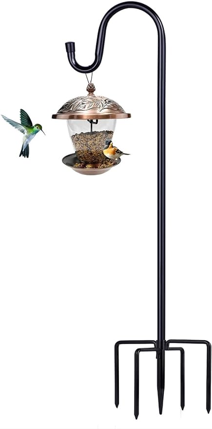 Shepherd Hooks for Outdoor, 1 Pack 46 Inch Bird Feeder Pole by ToyHotels
