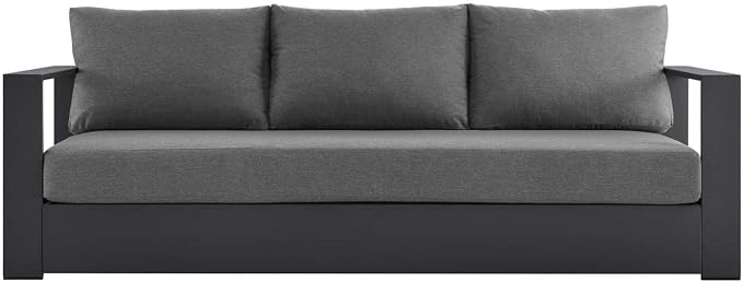 Modway Tahoe Aluminum Outdoor Patio Sofa in Gray Charcoal - Image 2