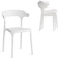 Modern Stackable Dining Chair Set, No Assembly, Plastic Chair, Patio Chair by XDECO