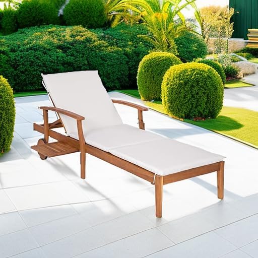 Best Choice Products 79x26in Acacia Wood Chaise Lounge Chair Recliner, Outdoor - Image 2