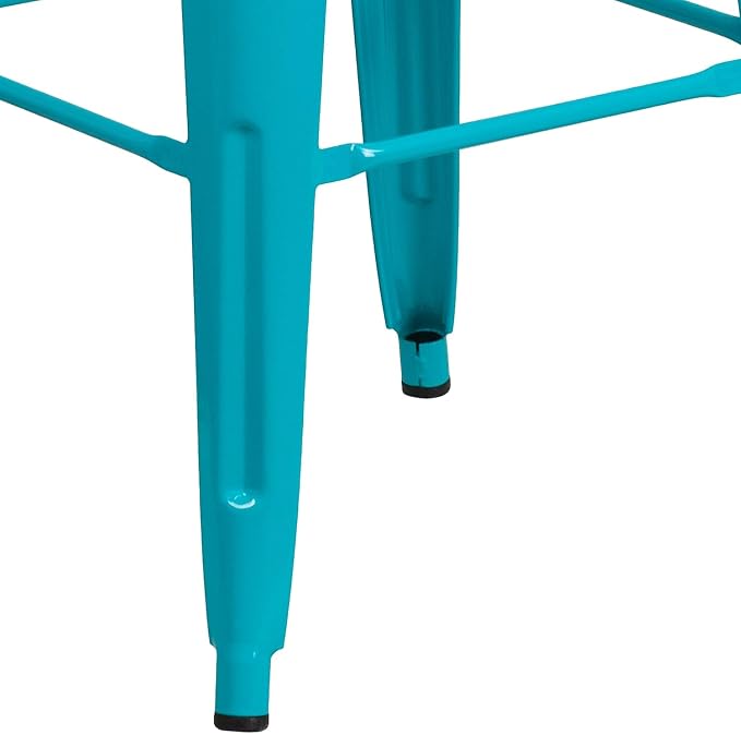 Flash Furniture Commercial Grade 30" High Backless Crystal Teal-Blue - Image 7
