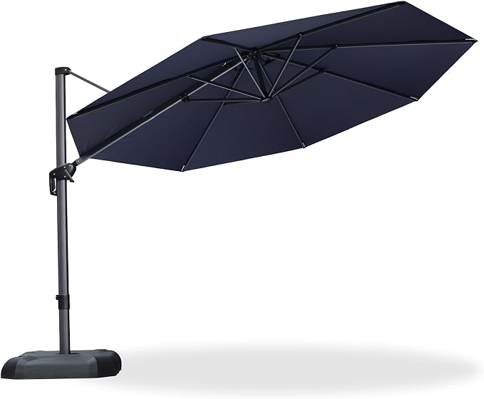PURPLE LEAF 11 Feet Patio Umbrella Outdoor Cantilever Round Umbrella Aluminum - Image 9
