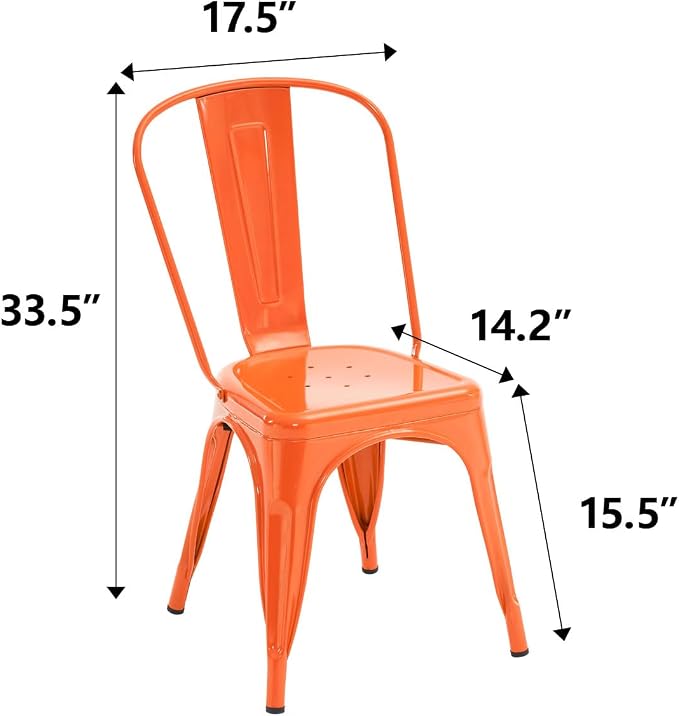 Nazhura Metal Dining Chair Farmhouse Tolix Style - Image 3