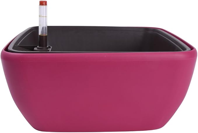 Vencer 10.8 Inch Plastic Square Self Watering Planter, Water Indicator by Vencer