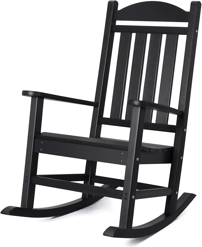 Devoko HDPE Rocking Chair Plastic Outdoor Indoor Patio Rocker Chair High Back by DEVOKO