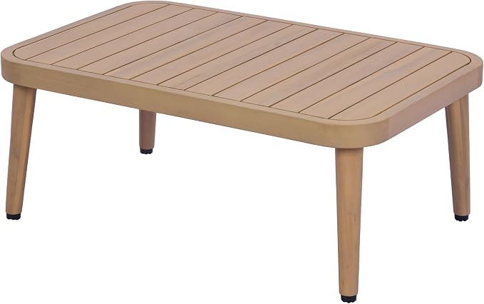Merax 4-Piece Acacia Wood Patio Conversation Set - Image 4