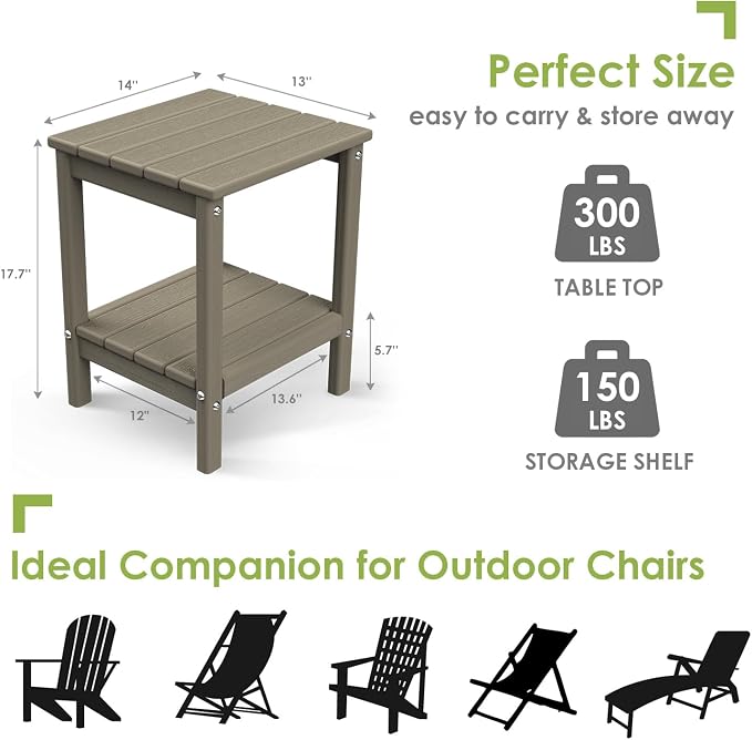 GREENVINES Outdoor Rocking Chair Set | 3-Piece | Desert Brown Wood Grain | 2 - Image 4