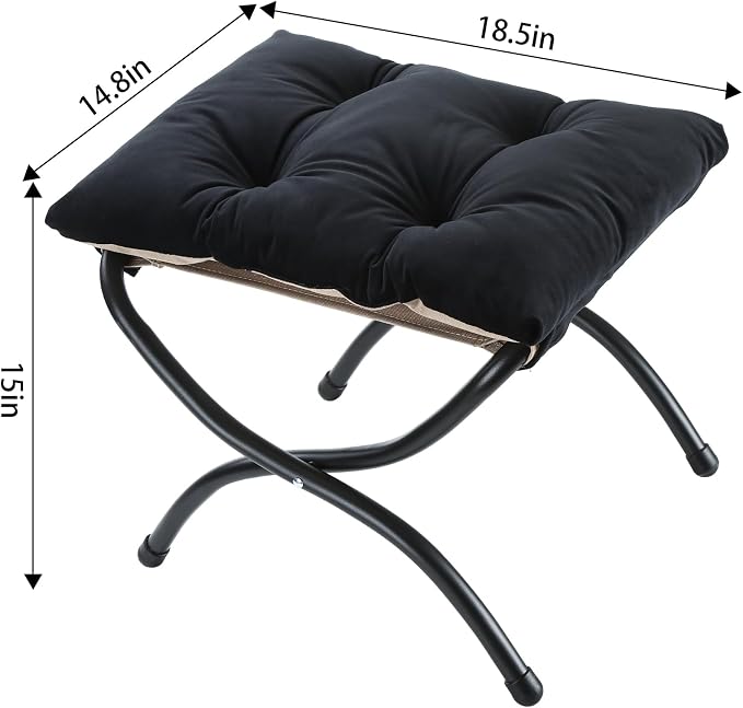 15" Foldable Foot Stool Ottoman - Image 5