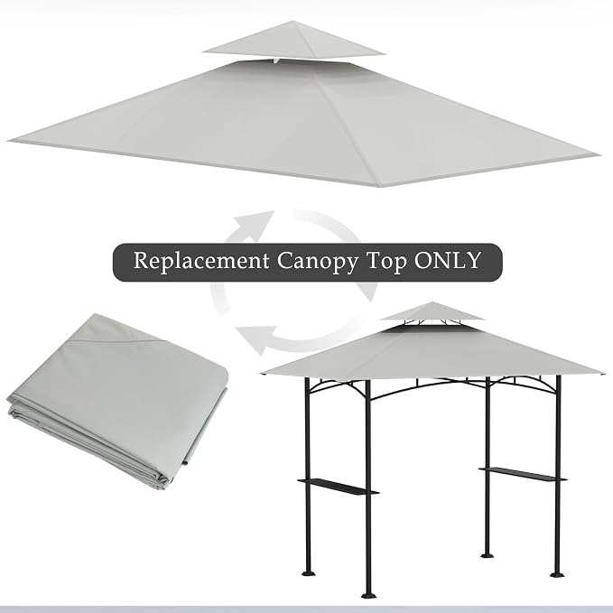 Grill Gazebo Replacement Top, 5 * 8 Outdoor BBQ Top Cover, Double Layer BBQ - Image 6