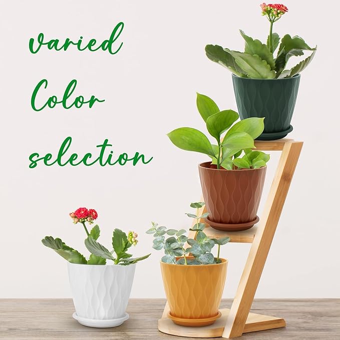 6 inch Plant Pots, 5 Pack Flower Pots Outdoor Indoor, Planters - Image 5