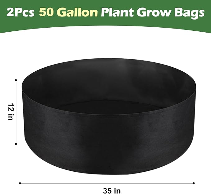 LBTING 2Pcs 50 Gallon Plant Grow Bags, Fabric Raised Planting Bed Heavy Duty - Image 2