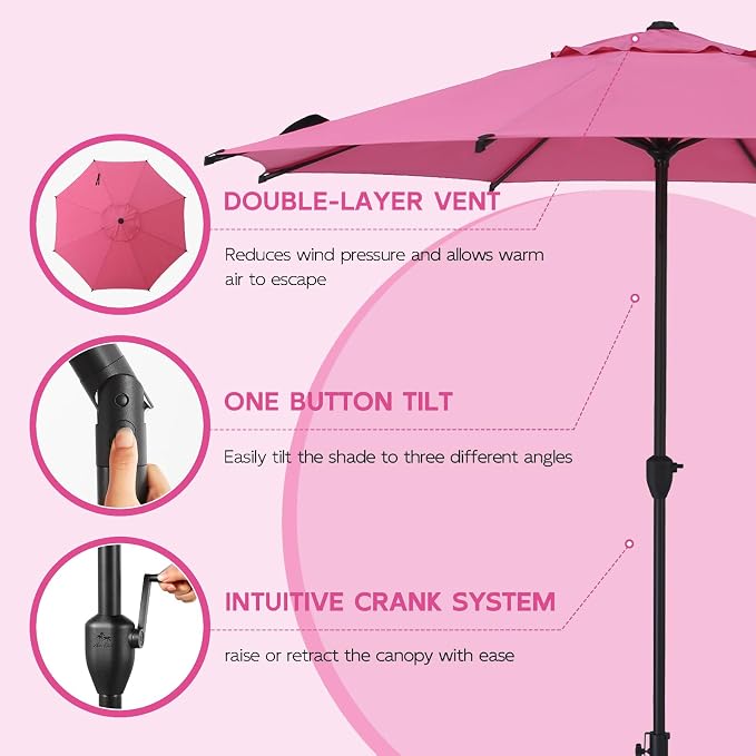 Abba Patio 9FT Lyon Outdoor Patio Umbrella Outdoor Table Umbrella - Image 4