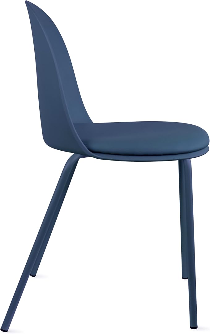 2xhome Parent Modern Stackable Armless Dining Chair | Plastic Shell Seat - Image 6