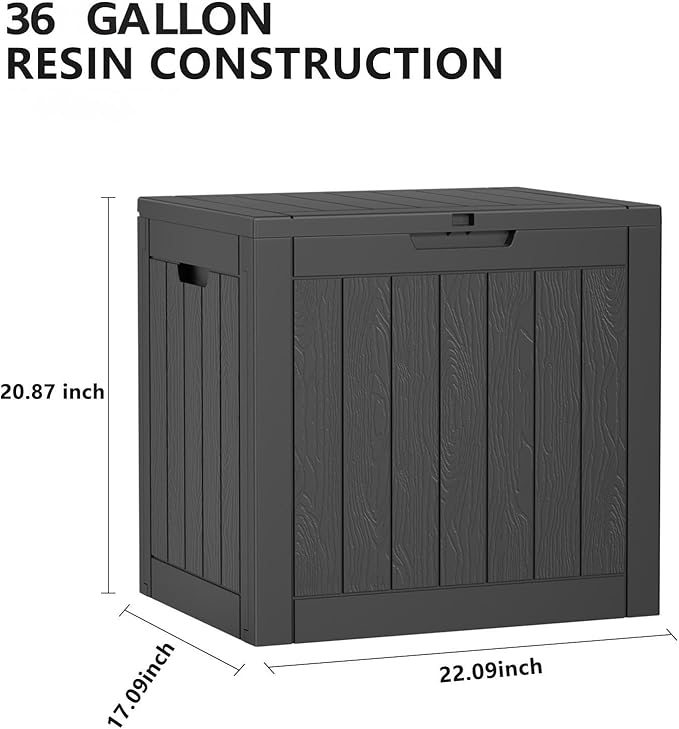36 Gallon Outdoor Deck Box, Lockable Waterproof Outdoor Storage Boxes - Image 2