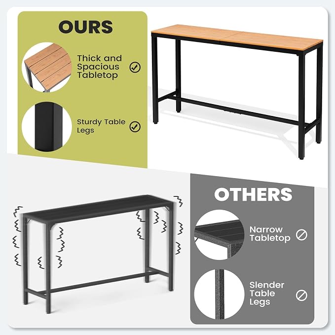 Crestlive Products Outdoor Bar Table and Chairs Set, 3 Piece Outside Patio Bar - Image 5