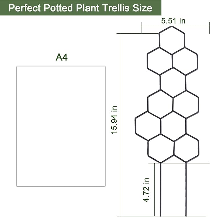 Small Trellis for Potted Plants, 15.94 inch Metal Plant Trellis for Climbing - Image 6
