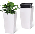 Garvee 30" Tall Planters Set of 2, Outdoor＆Indoor Black Planter Pots, High by Garvee