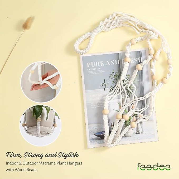 feedee Macrame Plant Hanger, Hanging Planters - Image 3