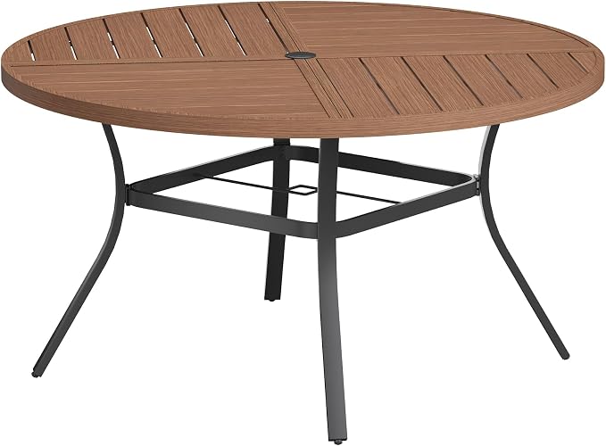 VICLLAX Round Patio Table with Adjustable Umbrella Hole by HOME
