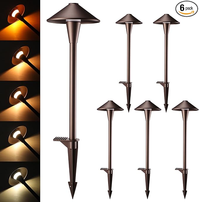 LEONLITE Update 5CCT Low Voltage Pathway Lights, LED Landscape Path Lights by LEONLITE