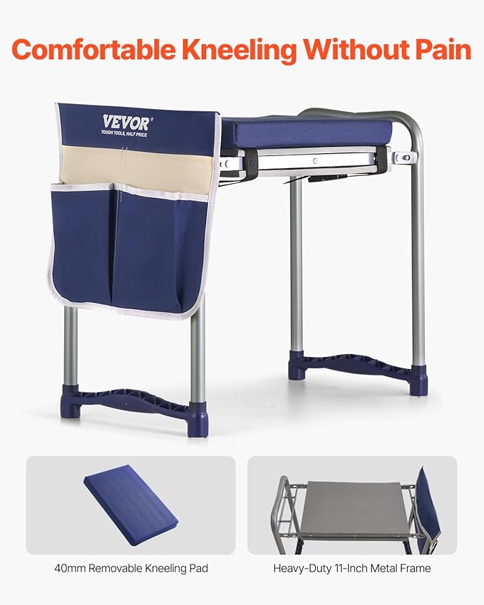 VEVOR Large Folding Garden Kneeler and Seat Heavy Duty, Widened 10" EVA Foam Pad - Image 4