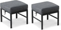 2 Pieces Outdoor Ottomans for Patio, No-Assembly Aluminum Outdoor Patio by Auzfy