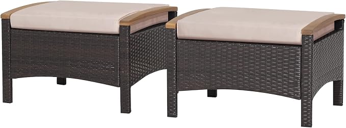 RELAX4LIFE Outdoor Wicker Ottomans by RELAX4LIFE