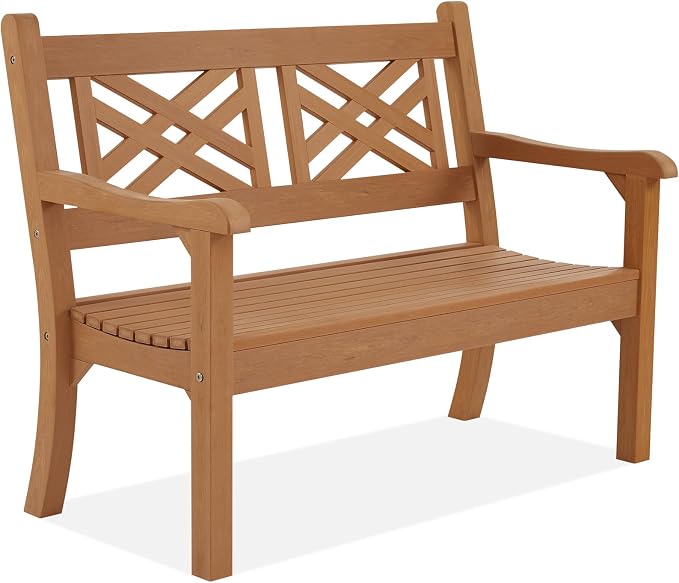 Psilvam 49''W All-Weather Poly Lumber Outdoor Bench – 2- Person Garden Bench by PsilvamGardenFurniture