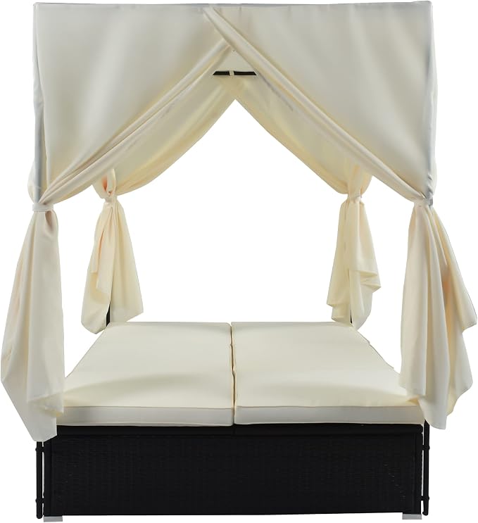 Wicker Metal Outdoor Patio Daybed - Image 5