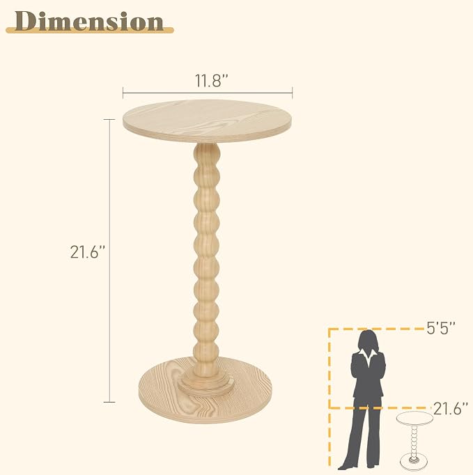 Round Side Table, Small Drink Table - Image 3