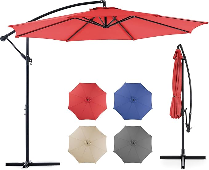 OLIXIS Offset Patio Umbrella, 9.7FT Cantilever Table Umbrellas by OLIXIS