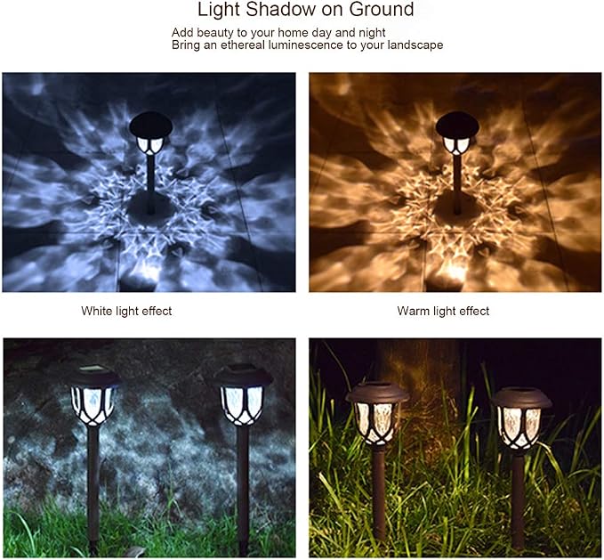 EXCMARK 10 Pack Solar Lights Outdoor Decorative, Solar Pathway Lights Outdoor - Image 5