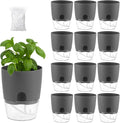 12 Pack Self Watering Pots for Indoor Plants, PlanterHoma 3.2 Inch Plant Pot by Planterhoma