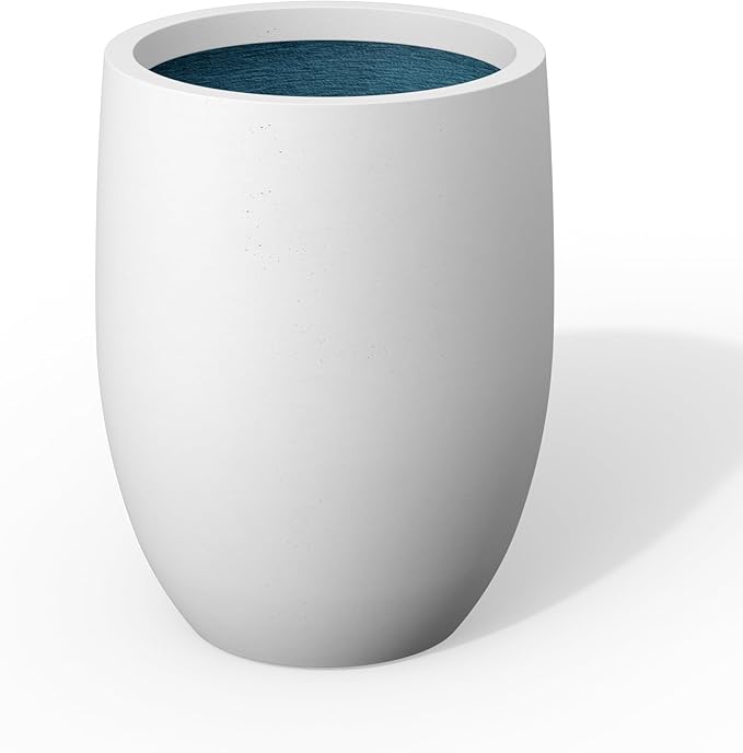 Kante 16.5 Inch Tall Concrete Planter, Large Indoor Outdoor Plant Pot by Kante