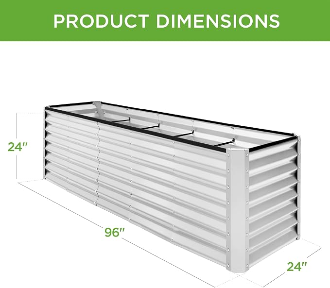 Best Choice Products 8x2x2ft Raised Outdoor Metal Garden Bed, Deep Root Box - Image 3