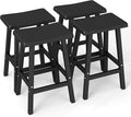 Bar Stools Outdoor Set of 4, Waterproof Modern Durable Resin Saddle Seat by MAIUSCOLI