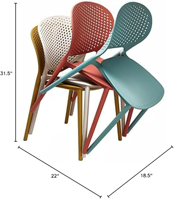 2xhome Set of 2 Patio Dining Chairs | Modern Stackable Outdoor Pool Side Chair - Image 3