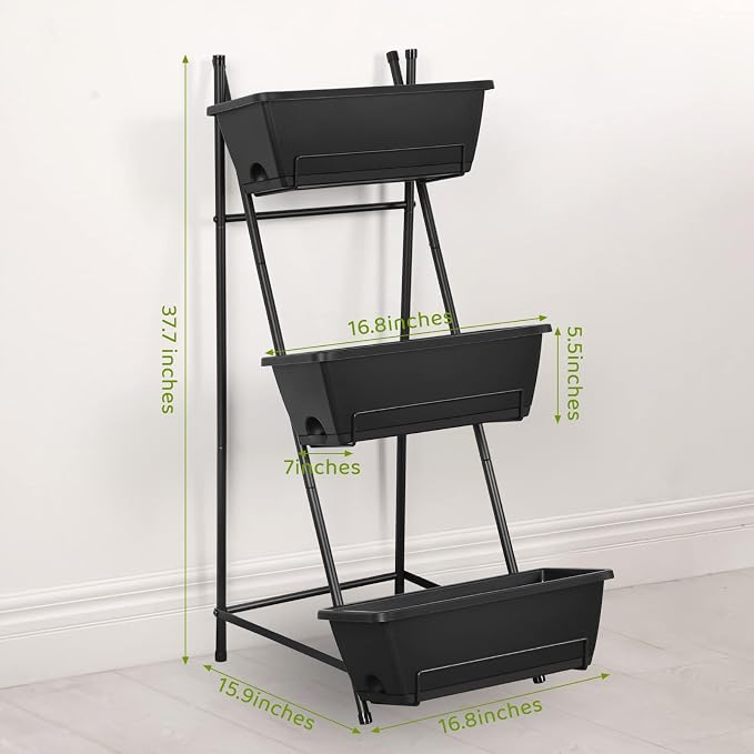 Vertical Raised Garden Bed 3 Tier Elevated Garden Planters Stand Up Garden - Image 2