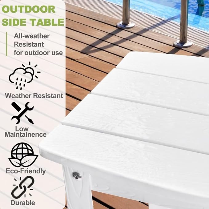 Y&M Outdoor Side Table, HIPS Adirondack Small Double Layer Table, Waterproof - Image 7