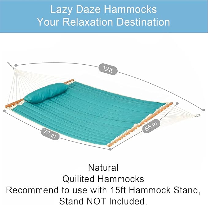 Lazy Daze Hammocks 12 FT Double Quilted Fabric Hammock - Image 2